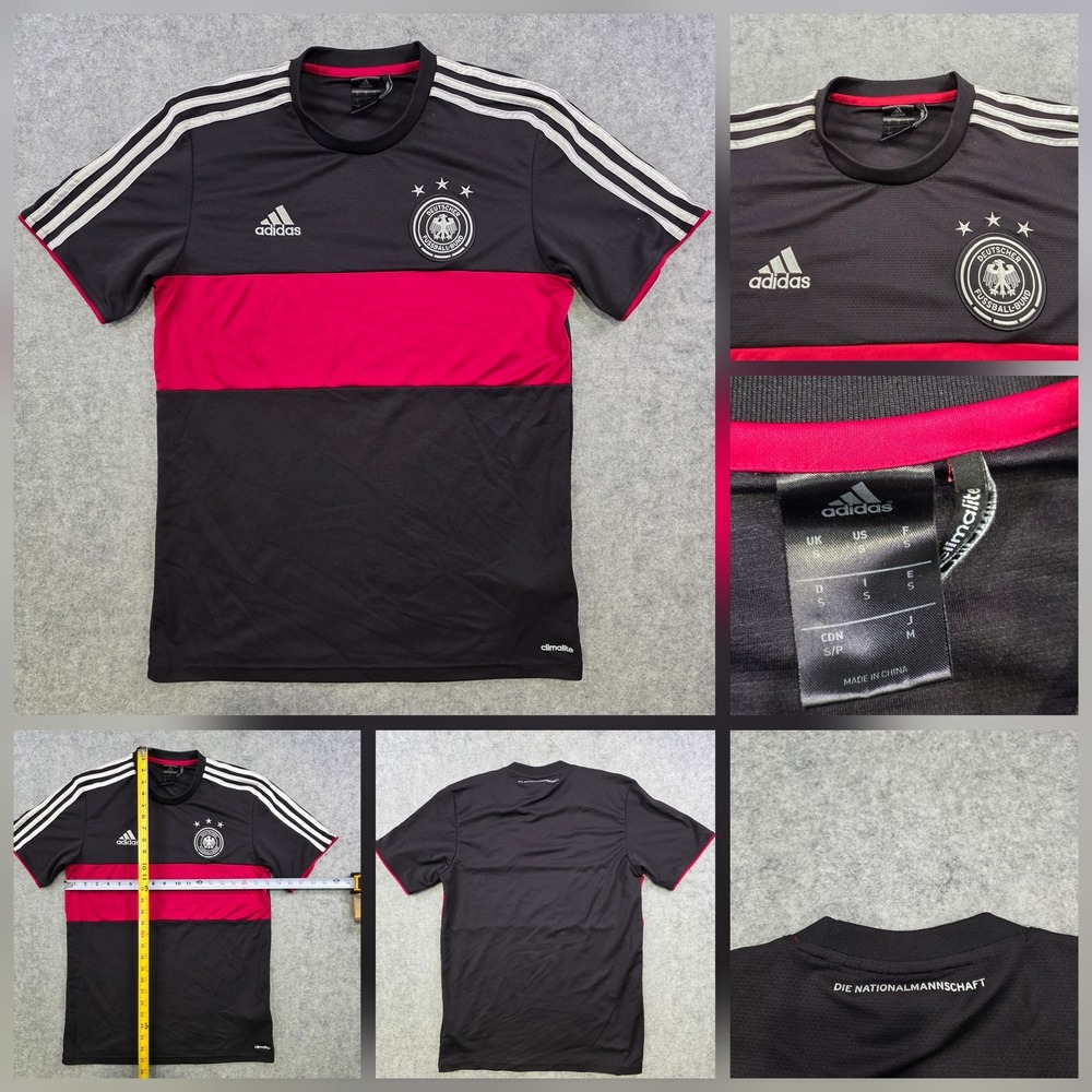 Germany Jersey Mens Small Black‎ Soccer Adidas Climalite DFB G74525 Away 2014